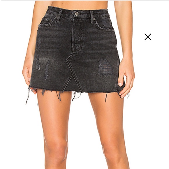 GRLFRND Dresses & Skirts - Grlfrnd Eva black denim hotel California skirt 25